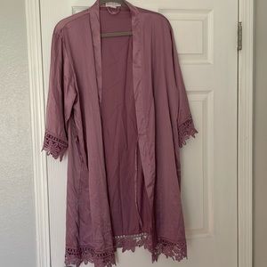 Kennedy Blue silky lace robe